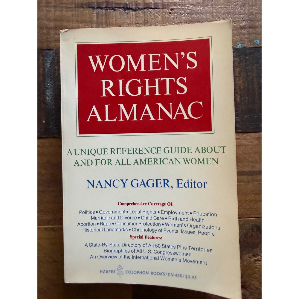 Womens Rights Almanac Nancy Gager 1974 Harper Colophon Books Vintage Softcover
